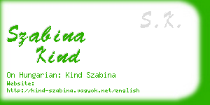 szabina kind business card